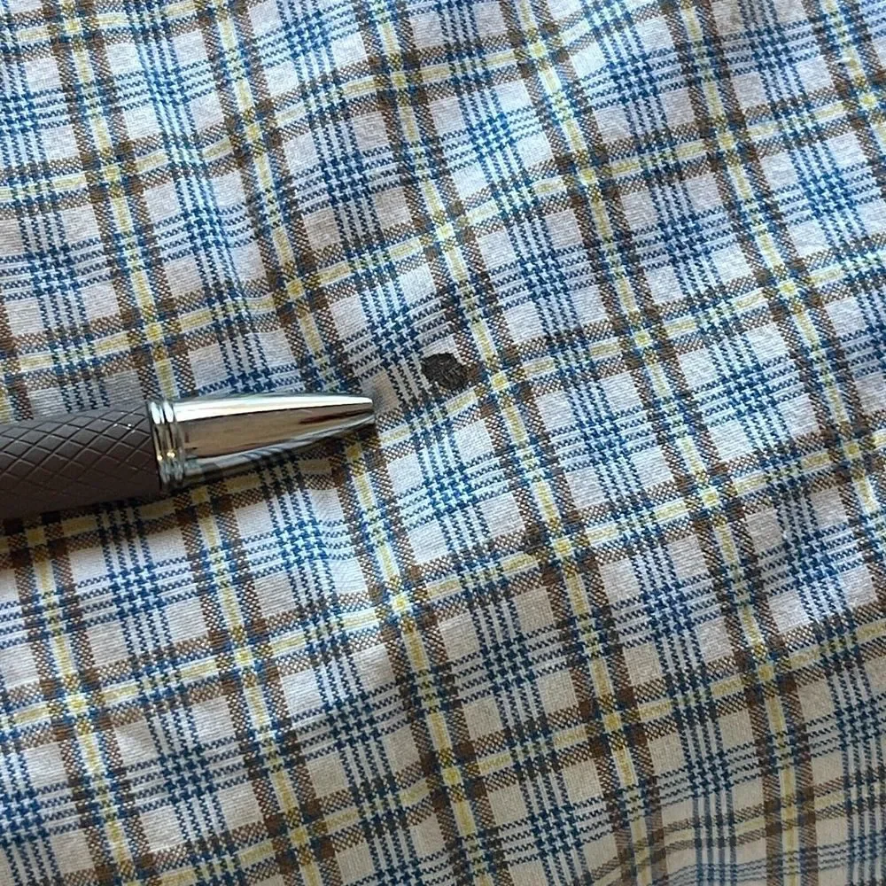 Carhartt Mens XXL Lightweight 100% Cotton Long Sleeve Button Up Blue Check *READ - Picture 5 of 8